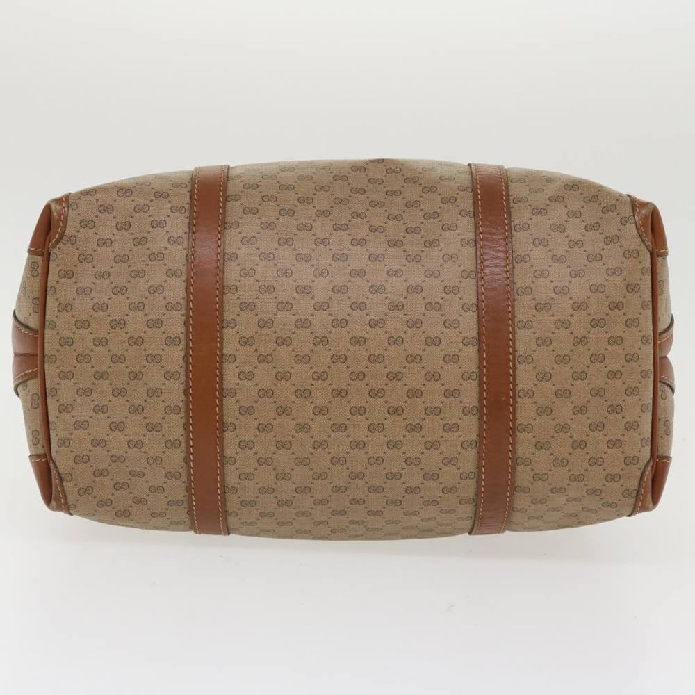 GUCCI Micro GG Canvas Boston Bag PVC Leather Beige Auth fm2107 - Picture 5 of 10